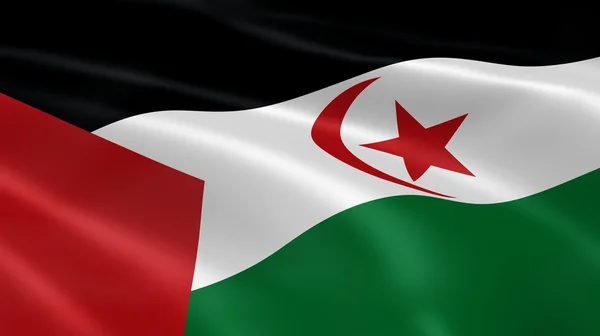 Nyugat-szaharai zászló a szélben — Stock Fotó