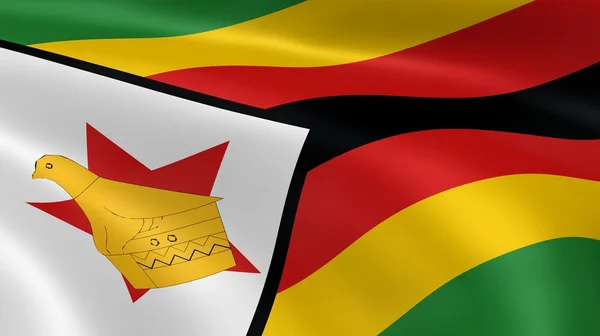 ジンバブエの旗が風に — ストック写真