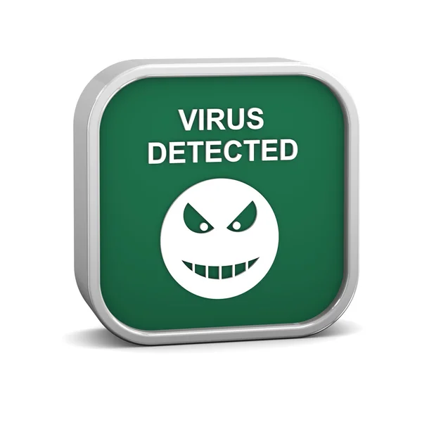 Virus gedetecteerd teken — Stockfoto