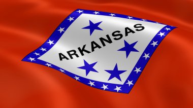 Arkansan flag in the wind clipart