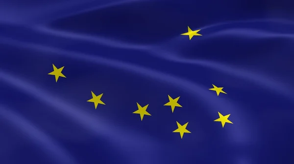 Alaszkai zászló a szélben — Stock Fotó