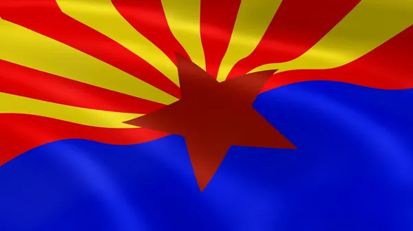 Arizonansk flag i vinden - Stock-foto