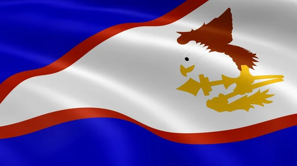 Amerikansk samoansk flag i vinden - Stock-foto