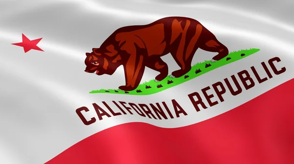 Kalifornské vlajka ve větru — Stock fotografie