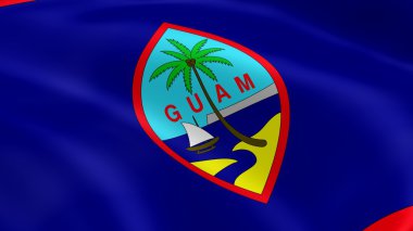 Guamanian flag in the wind clipart