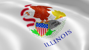 Illinoisan flag in the wind clipart