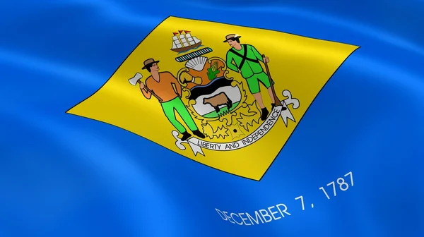 Delawarean vlajka ve větru — Stock fotografie
