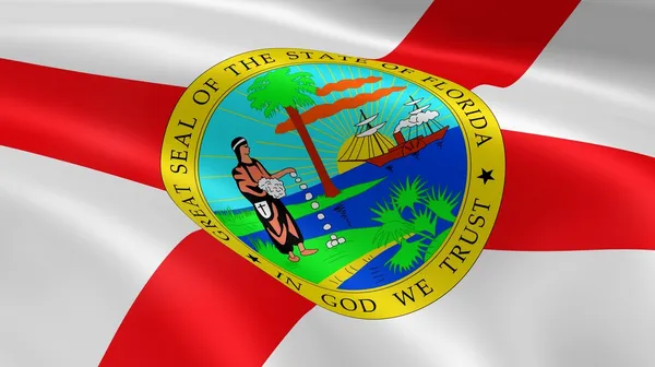 Floridalainen lippu tuulessa — kuvapankkivalokuva