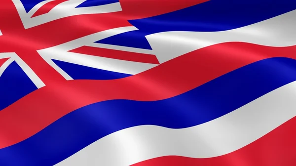 Hawaiian flagga i vinden — Stockfoto