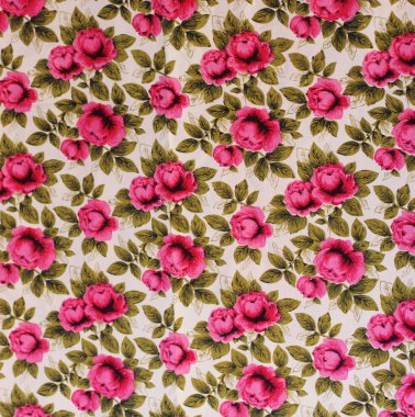 Retro textile pattern with floral ornament clipart