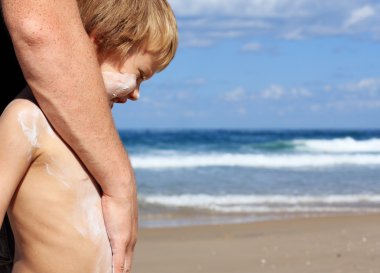 Sun care on the beach