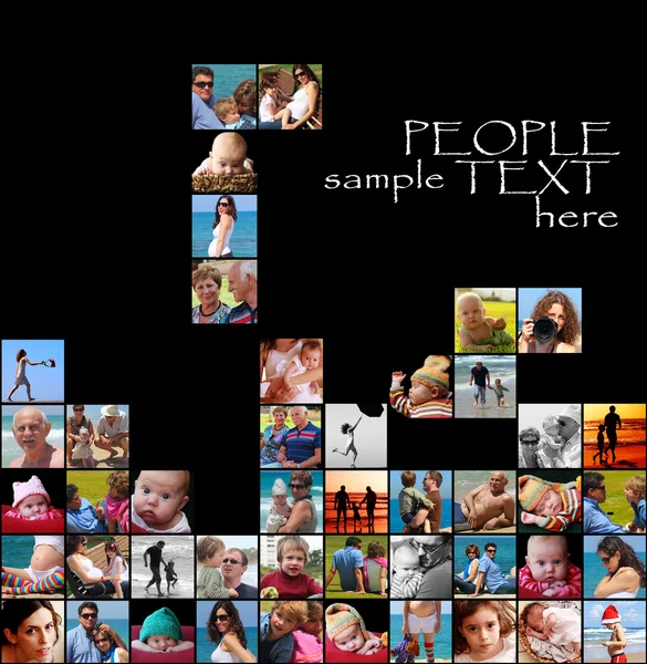 Happy collage-tetris — Stock Photo, Image