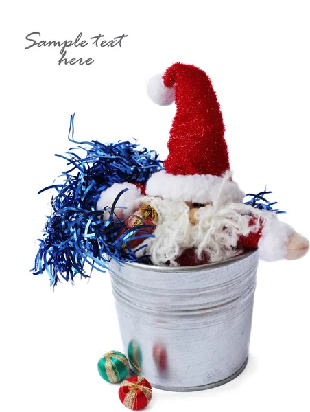 Santa claus met geschenken, geïsoleerd op witte achtergrond. — Stockfoto