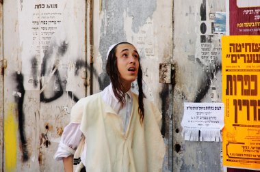 JERUSALEM, ISRAEL – OCTOBER 6: portrait of the young man in u clipart