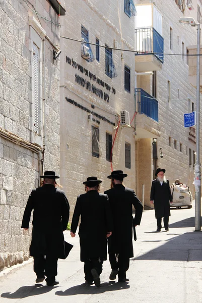 Calle central de la zona ultraortodoxa de Jerusalén - Mea Shearim — Foto de Stock