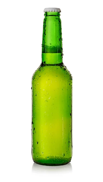 Öl i en grön flaska — Stockfoto