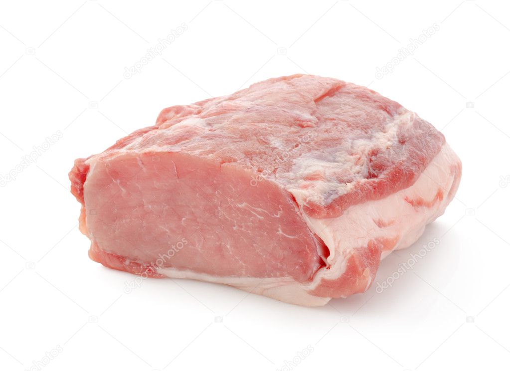 Piece of pork isolated