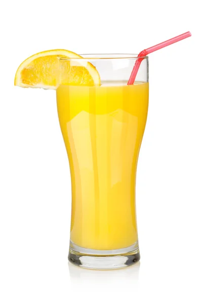 Orange juice in a big glass — Stock Photo, Image