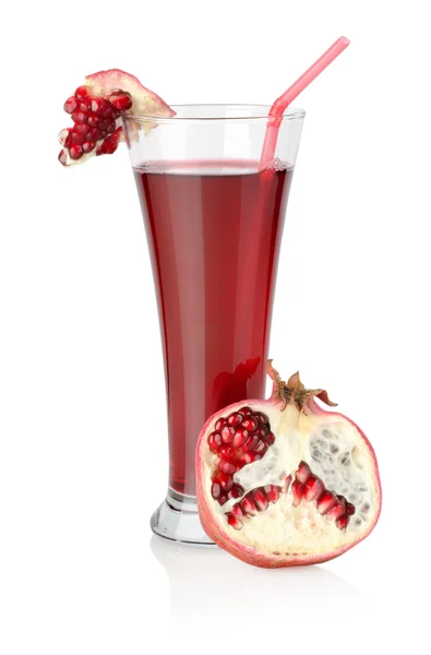Pomegranate juice isolated on a white — Stock Photo, Image