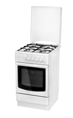 White gas cooker isolated clipart