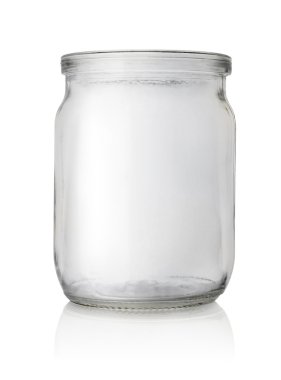 Empty glass jar isolated clipart