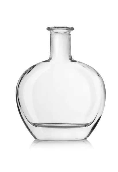 Bottiglia vuota di cognac isolato — Foto Stock