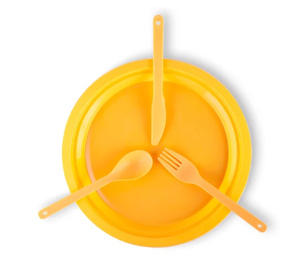 Orange cutlery set — Stock Photo, Image
