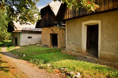 Old clay houses clipart