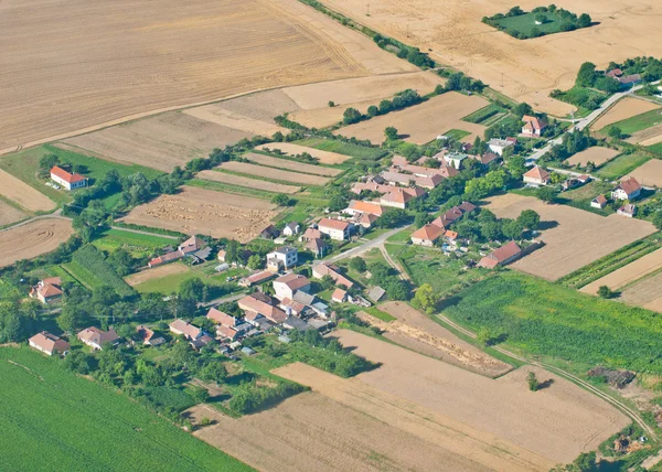 Деревня, вид с воздуха — стоковое фото