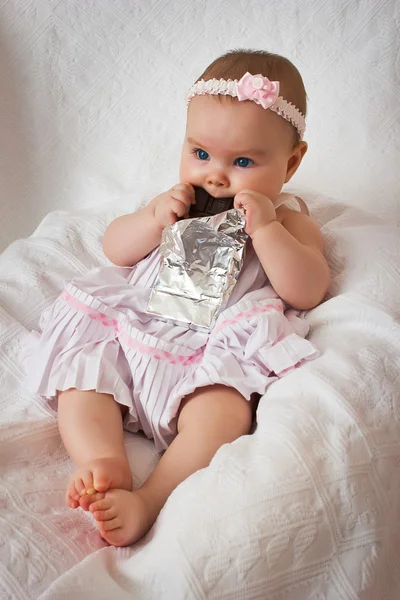 Dziewczynka z czekolady — Zdjęcie stockowe