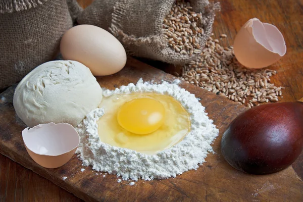 Bag of wheat in the bakery — Stock Photo, Image