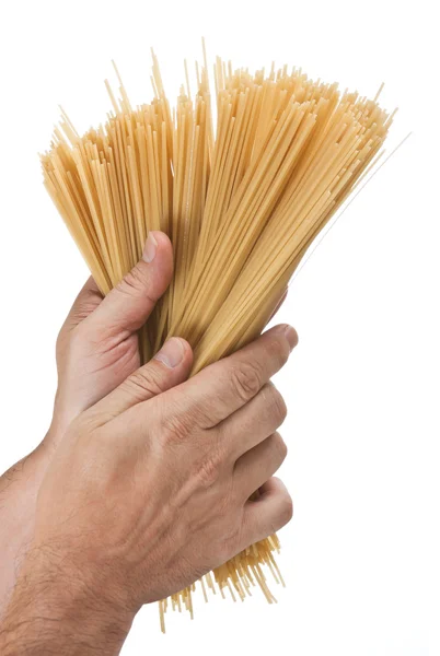 Spaghetti in der Hand — Stockfoto
