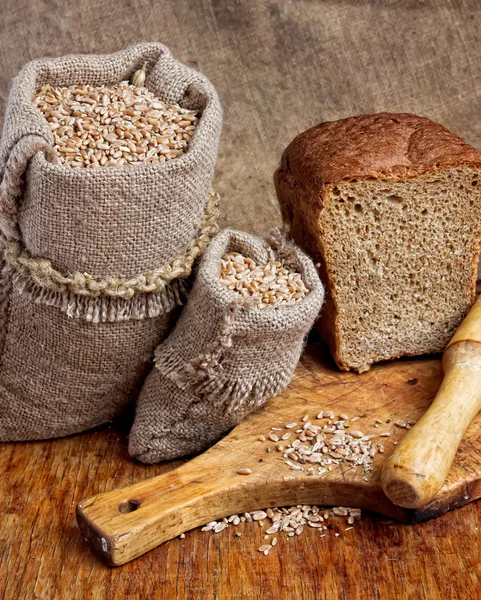 Saco de trigo na padaria — Fotografia de Stock