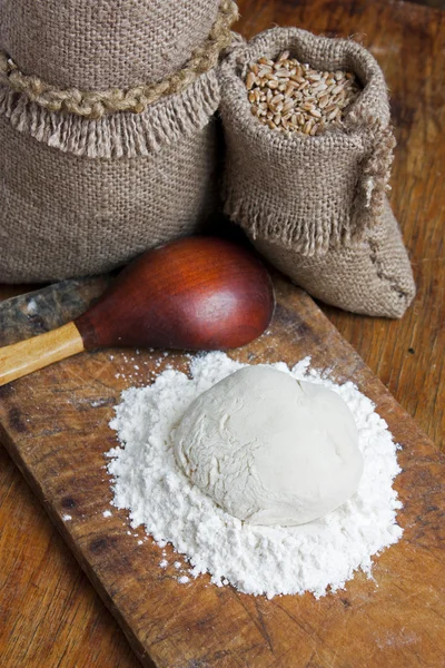 stock image Bag of wheat in the bakery