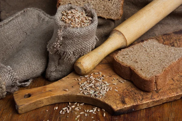 Bolsa de trigo en la panadería — Foto de Stock