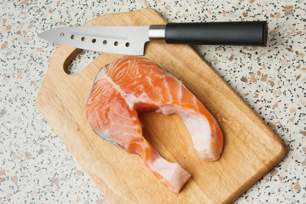 Macellazione del salmone — Foto Stock
