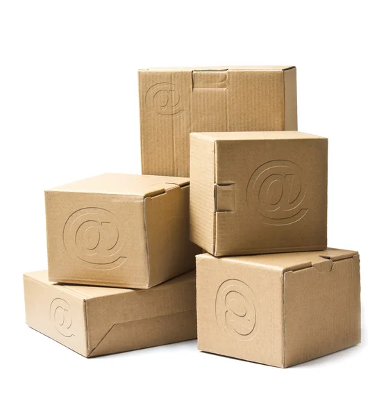 Boîtes en carton pour marchandises et produits — Photo
