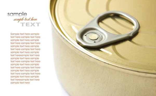 Tin can with preserves — Stok fotoğraf