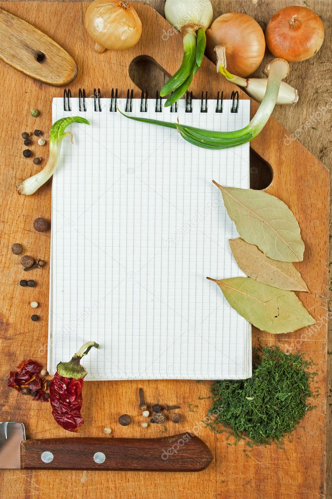 Notebook to write recipes with spices