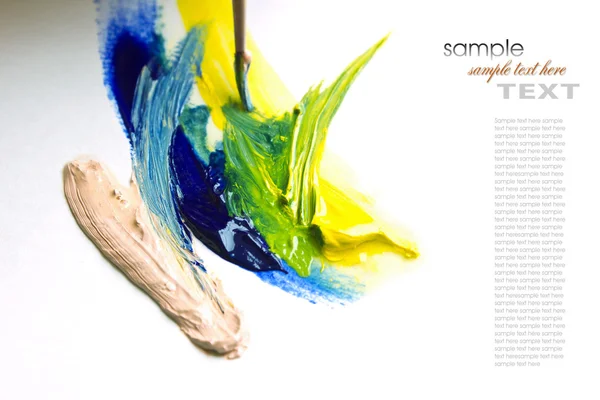 Sanatçı boya fırça ve boya — Stok fotoğraf
