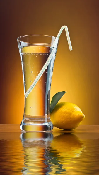 stock image Mineral water and lemon