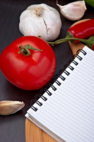 Vegetables and cooking utensils — Stock Photo, Image