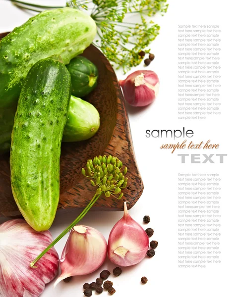 Beitsen komkommers en specerijen — Stockfoto