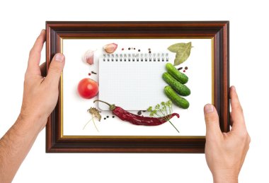 Photo Frame in the hands clipart