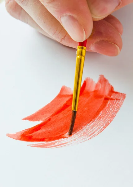 Artists paint brush and paint — Stock Photo, Image