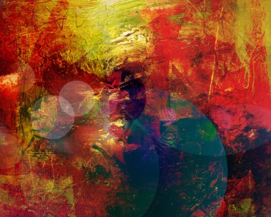 Abstract painting in mixed media style clipart