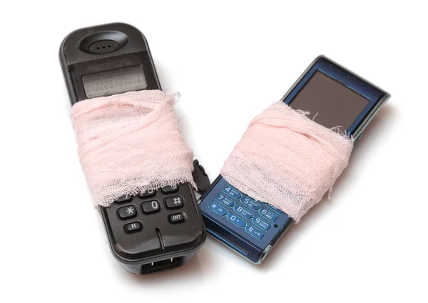 iki kırık cep telefonları