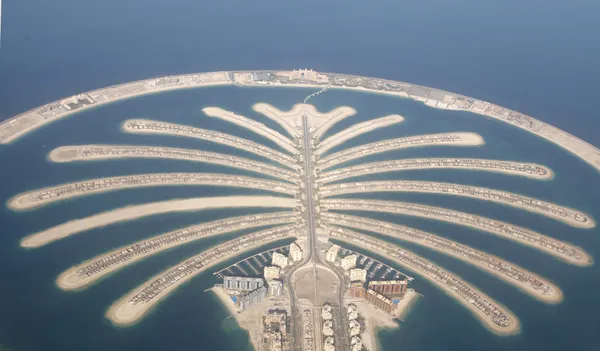 Розвиток острова Пальма Джумейра в Дубаї — стокове фото