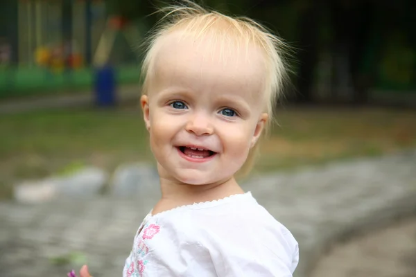 Portrait of blond small girl — Stock Photo, Image