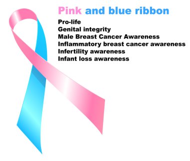 Pink and blue ribbon clipart